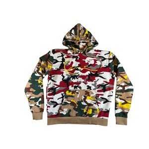 Kani Mens Camo Hoodie Fleece Lined Hooded Sweatshirt Multicolored Size M